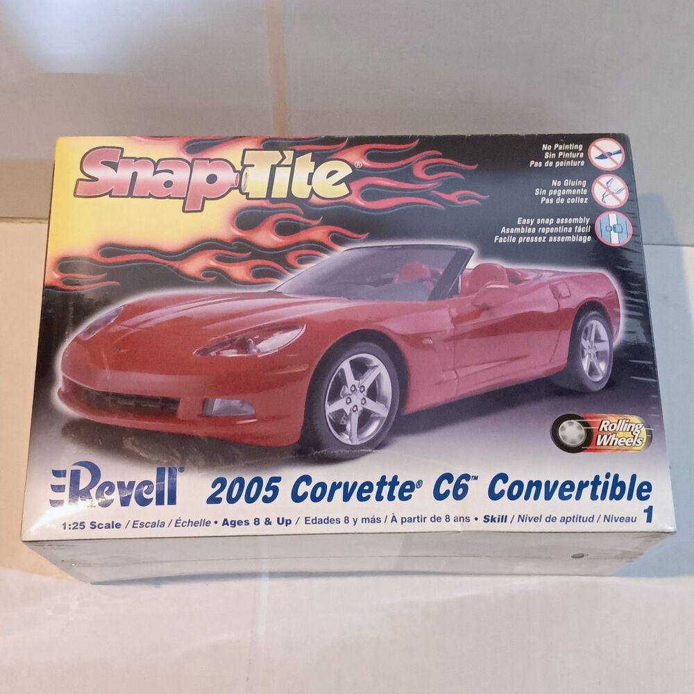 Revell 2005 Corvette C6 Convertible Model Kit-Skill 1-SnapTite-1:25 Scale-NEW